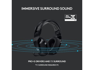 Logitech G733 Lightspeed Wireless Headset, RGB - Svart#5