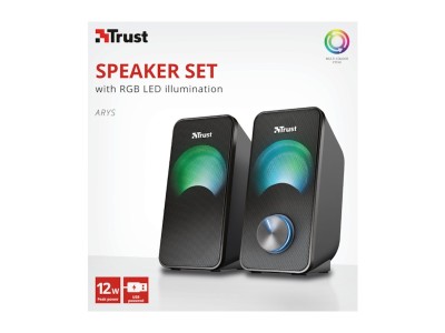 Trust Arys compact 2.0 RGB högtalare USB- 3,5 minijack, 12W, led#3