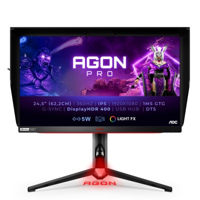 24.5" AOC Agon Pro AG254FG, IPS 1920x1080, 1 ms, 360Hz G-Sync, höjdjuberbar, pivot, 2xHDMI/DP, högtalare, USB 3.2-hubb#6