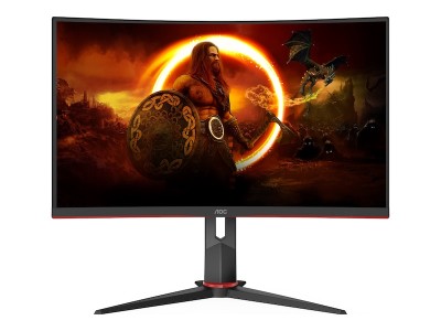 27" AOC CQ27G2S/BK, Curved VA 2560x1440, 4 ms, 165Hz FreeSync, HDR10, höjdjusterbar, 2xHDMI/DP#1