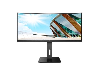 34" AOC CU34P2A, Curved VA 3440x1440, 1 ms, 100Hz FreeSync, 1500R, höjdjusterbar, 2xHDMI/DP, högtalare, USB 3.2-hubb#1