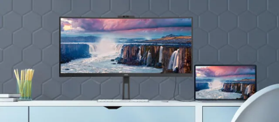 34" AOC CU34V5CW, Curved VA 3440x1440, 1 ms, 100Hz FreeSync, 1500R, höjdjusterbar, HDMI/DP/USB-C 65W, högtalare, USB 3.2-hubb, webbkamera#10