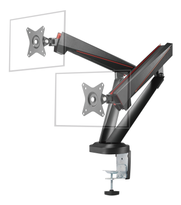 Bordsfäste Deltaco GAM-102 Spring-Assisted Pro Gaming Monitor Arm för 2 skärmar 17-32" - Svart#1