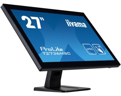 27" Iiyama ProLite T2752MSC-B1, IPS 1920x1080 Multi-Touch, 5 ms, HDMI/DP, högtalare, USB 3.2-hubb - Svart#2