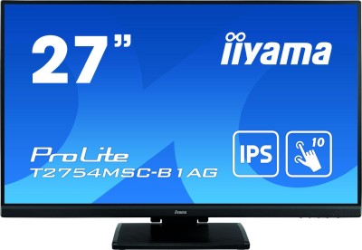 27" Iiyama ProLite T2754MSC-B1AG, IPS 1920x1080 Multi-Touch, 4 ms, VGA/HDMI, högtalare, USB 3.2-hubb