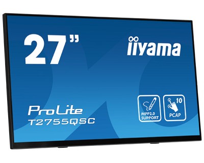 27" Iiyama ProLite T2755QSC-B1, IPS 2560x1440 Multi-Touch, 5 ms, HDMI/DP, högtalare, USB 3.2-hubb#2