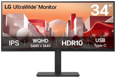 34" LG 34BA75QE-B, Curved IPS 3440x1440, 5 ms, höjdjusterbar, HDR10, 2xHDMI/USB-C 90W, USB-hubb, högtalare