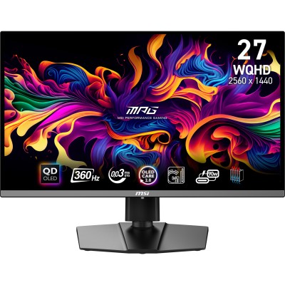 27" MSI MPG 271QRX, QD-OLED 2560x1440, 0.03 ms, 360Hz FreeSync Premium Pro, HDR400, höjdjusterbar, pivot, 2xHDMI/DP/USB-C 90W, USB 2.0-hubb