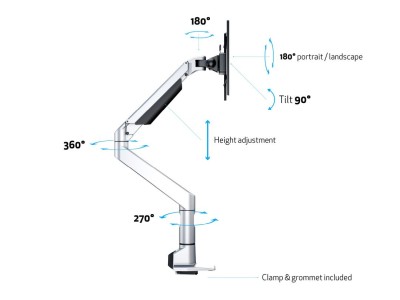 Bordsfäste Multibrackets M VESA Gas Lift XL Single, max 10kg - Silver#11