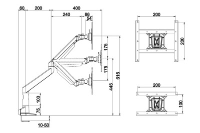 Bordsfäste Multibrackets M VESA Gas Lift XL Single, max 10kg - Vit#15