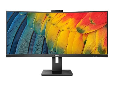 34" Philips 34B1U5600CH, Curved VA 3440x1440, 4 ms, 120Hz, 1500R, höjdjusterbar, HDMI/DP/USB-C 100W, högtalare, webbkamera, KVM-switch, USB 3.2-hubb#1