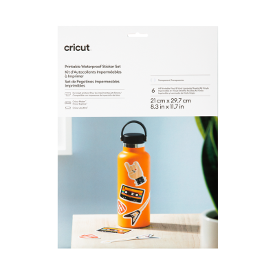 Cricut Joy Xtra Printable Waterproof Sticker set Transparant 6-pack A4#1
