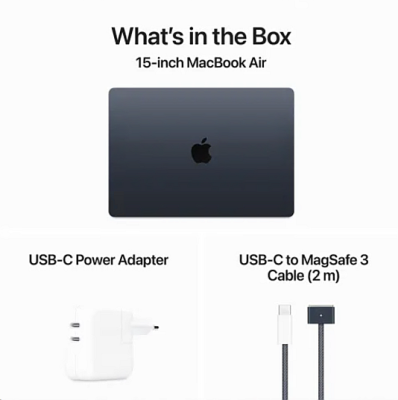 Apple MacBook Air 15.3 tum, Apple M3 8-core CPU 10-core GPU, 16 GB, 256 GB SSD, 70W strömadapter - Midnatt#5