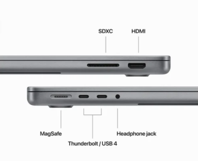 Apple MacBook Pro 14 tum, M3 8-Core CPU 10-Core GPU, 24 GB minne, 512 GB SSD, 70W strömadapter - Rymdgrå#4