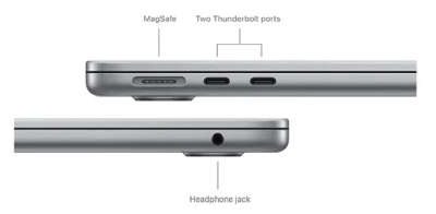 Apple MacBook Air 15.3 tum, Apple M3 8-core CPU 10-core GPU, 16 GB, 256 GB SSD - Rymdgrå#4