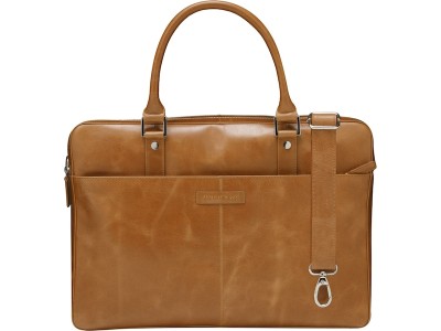 dbramante1928 Rosenborg PC väska 16" (tan) Handgjord av hållbart framställt fullnarvsläder, passar laptop upp till 16"