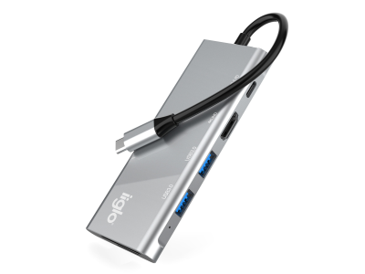 iiglo 6-i-1 Ultraslim Multiport Docking (ljusgrå)
USB-C 87W PD, 2xUSB-A, 1xHDMI, SD, microSD#1