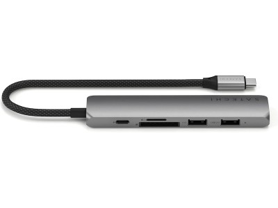 Satechi 6-i-1 Slim Multiport docking (rymdgrå) USB-C PD 100W, 1xHDMI, 2xUSB-A, SD, microSD#2