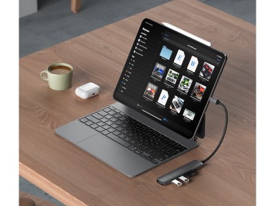 Satechi 6-i-1 Slim Multiport docking (rymdgrå) USB-C PD 100W, 1xHDMI, 2xUSB-A, SD, microSD#4