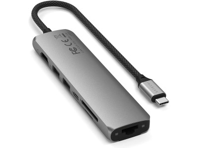 Satechi 7-i-1 Slim Multiport docking (rymdgrå) USB-C PD 100W, 1xHDMI, 2xUSB-A, Ethernet, SD, microSD#2
