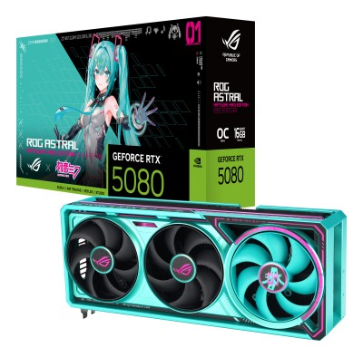 Asus GeForce RTX 5080 ROG Astral Hatsune Miku Edition 16 GB GDDR7, 2xHDMI/3xDP, Aura Sync ARGB#1