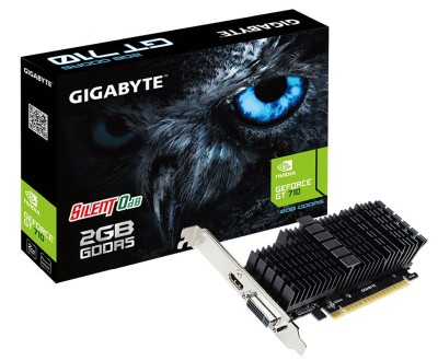 Gigabyte GeForce GT 710 2 GB GDDR5, DVI/HDMI, fläktlöst, Low Profile