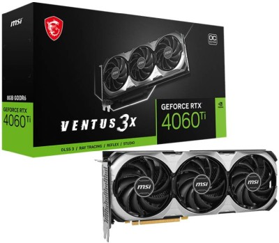 MSI GeForce RTX 4060 Ti VENTUS 3X E OC 8 GB GDDR6, HDMI/3xDP