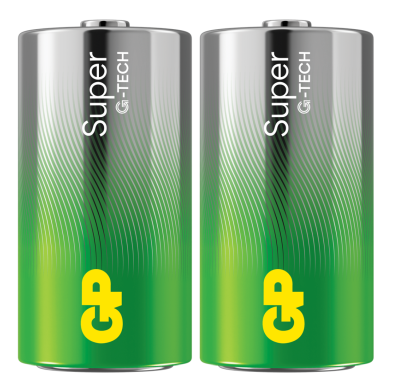 GP Super Alkaline Battery, Size C, LR14, 1.5V, 2-pack