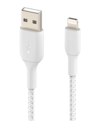 USB-kabel Belkin BoostCharge USB-A till Lightning Braided, 2 meter - Vit#1