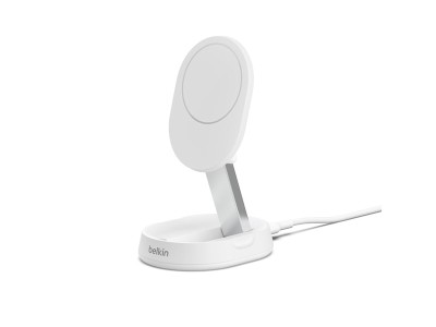 Belkin BoostCharge Pro hopfällbart trådlöst laddningsställ (vit) Magnetisk, adaptiv laddning, Qi2, 15W, inkl. strömadapter#3