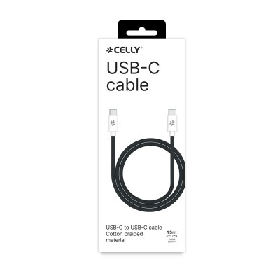 Celly USB-C - USB-C-kabel 60W 1,5 m Svart#3