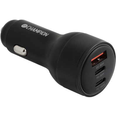 Champion Billaddare 130W 3-port QC/PD Svart
