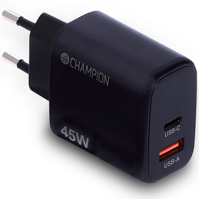 Champion Laddare 45W PD/QC Svart