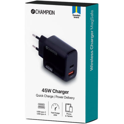 Champion Laddare 45W PD/QC Svart#2