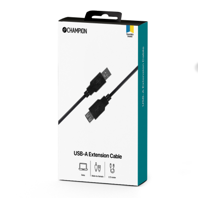Champion USB 2.0 Förl.kabel A->A 2.5m#2