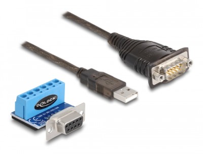 DeLOCK USB till RS-422/485 Adapter, inkl. terminalblock, 0,8 meter