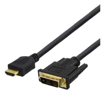 HDMI till DVI-D-kabel, 2 meter - Svart