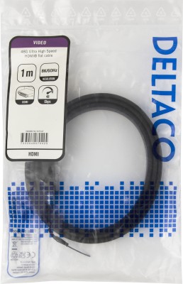 HDMI-kabel Deltaco HDMI 2.1, flat, 8K@60Hz, 1 meter - Svart#3