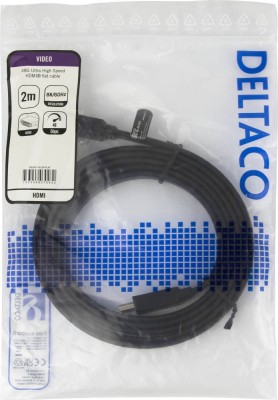 HDMI-kabel Deltaco HDMI 2.1, flat, 8K@60Hz, 2 meter - Svart#3