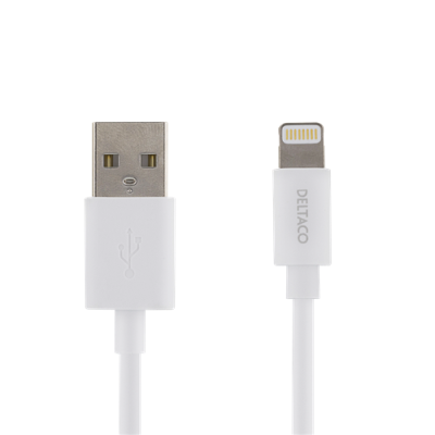 Deltaco USB-A - Lightning | Vit | 2m