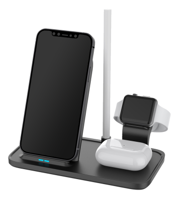 DELTACO 2-in-1 wireless charger, 10 W, 5 W, USB-A out 5 W, black#2