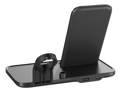 DELTACO 2-in-1 wireless charger, 10 W, 5 W, USB-A out 5 W, black#5