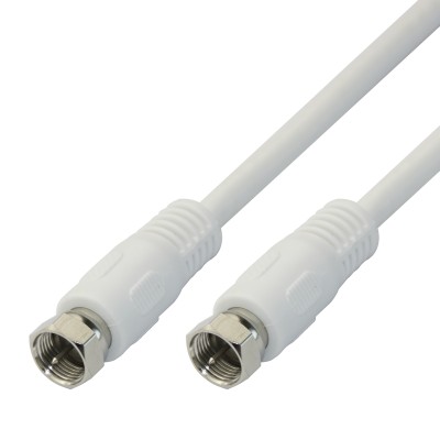Deltaco Antenna cable, F-connector, CLASS A+, 3m, white