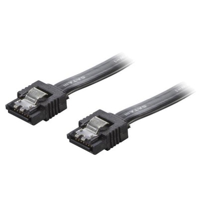 DELTACO SATA-kabel, SATA 6Gb/s, lås-clips, rett-rett, 0,5m, svart#2