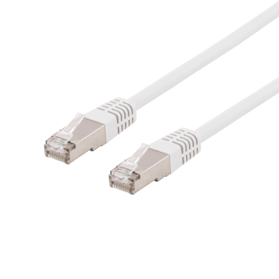 Nätverkskabel skärmad Cat.6, S/FTP, RJ45, 0,5 meter - Vit