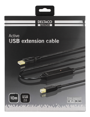 Deltaco USB-A 2.0 - USB-B, connection cable, 10m - svart#3