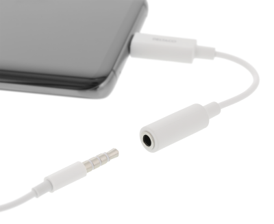 USB-C Adapter till 3,5mm stereo, aktiv, 11cm, vit#2