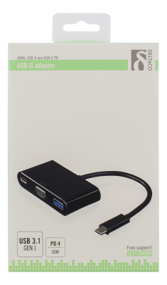 DELTACO USB-C till VGA och USB Typ A adapter, USB-C ho, 60W, svart#3