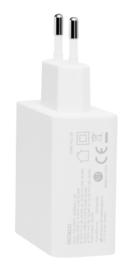 DELTACO USB wall charger, 1x USB-C PD 18 W, 1x USB-A 18 W, 36 W, white#4