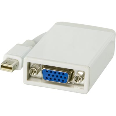 Mini DisplayPort till VGA adapter, ha - ho, 0,05m, vit/grå